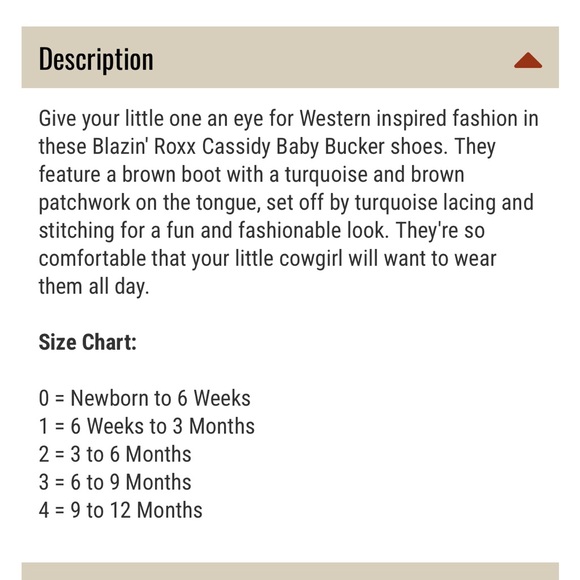 Blazin’ Roxx Infant Faux Leather Chukka Bootie. Brown W/Turquoise Weave. Sz 0-6M - Picture 11 of 15